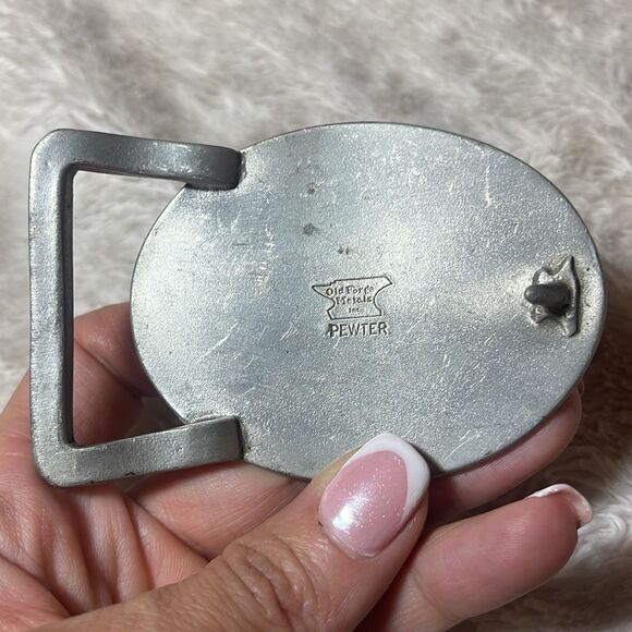 Vintage running horse, pewter belt buckle - Picture 3 of 5